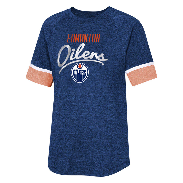 NHL Branded Girl's Edmonton Oilers Conqueress T-Shirt blue