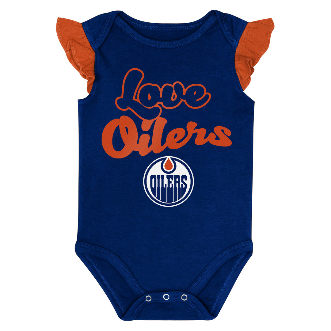 NHL Branded Infant Edmonton Oilers Team Star 2-Pack Creeper Set blue