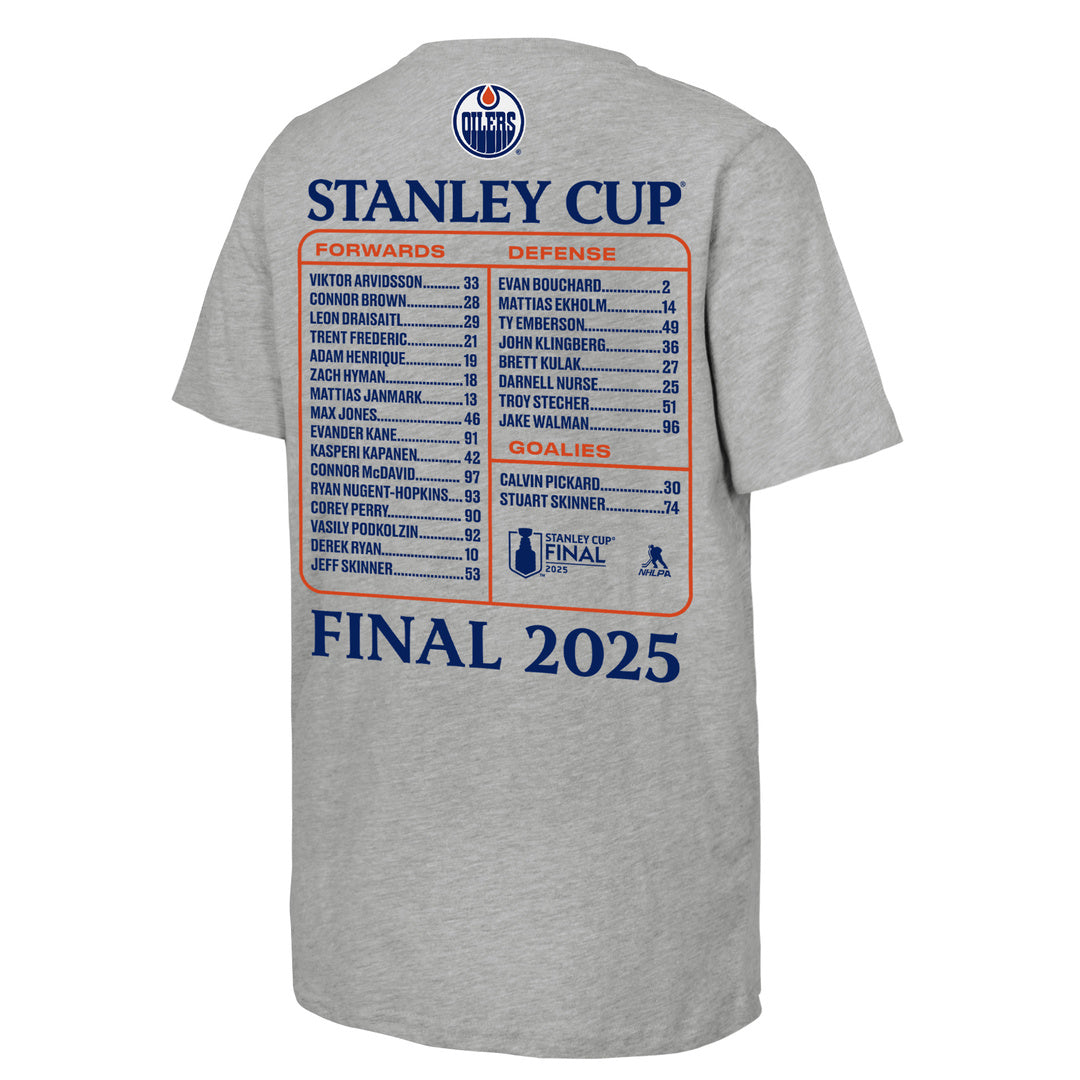 NHL Branded Youth Edmonton Oilers 2025 Stanley Cup Participant Roster T-Shirt grey