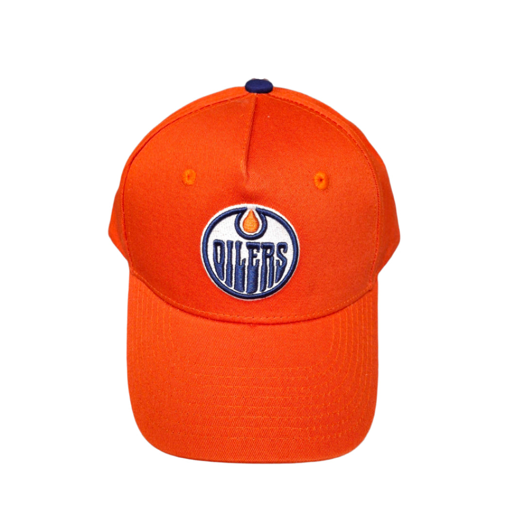 NHL Branded Youth Edmonton Oilers Basic Precurved snapback Hat Orange orange