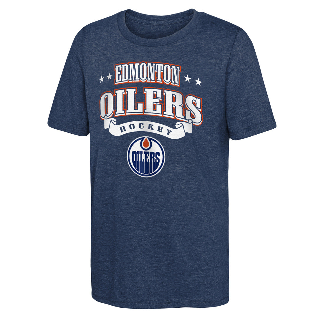 NHL Branded Youth Edmonton Oilers Classic Look Triblend T-Shirt blue