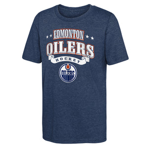 NHL Branded Youth Edmonton Oilers Classic Look Triblend T-Shirt blue