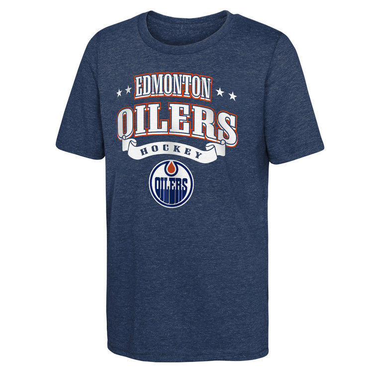 NHL Branded Youth Edmonton Oilers Classic Look Triblend T-Shirt blue