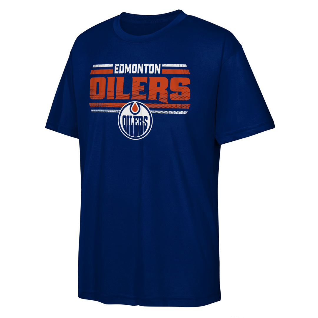 NHL Branded Youth Edmonton Oilers Electric Snipe T-Shirt blue