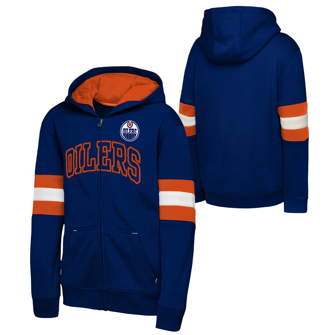 NHL Branded Youth Edmonton Oilers Modern Fan Full-Zip Hoodie blue