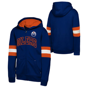 NHL Branded Youth Edmonton Oilers Modern Fan Full-Zip Hoodie blue