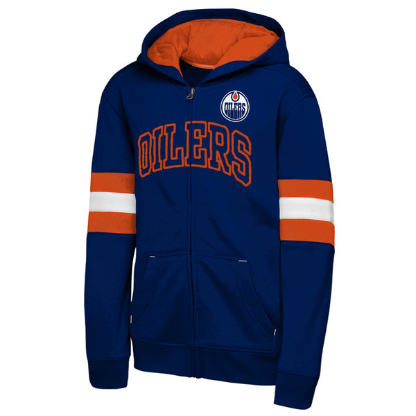 NHL Branded Youth Edmonton Oilers Modern Fan Full-Zip Hoodie