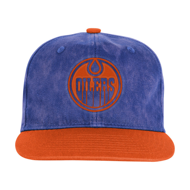 NHL Branded Youth Edmonton Oilers True Retro Snapback Hat Blue/Orange