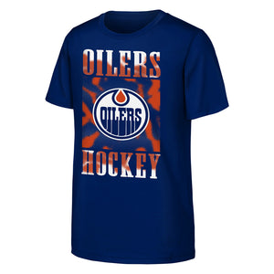 NHL Branded Youth Edmonton Oilers Garage Hero T-Shirt blue orange