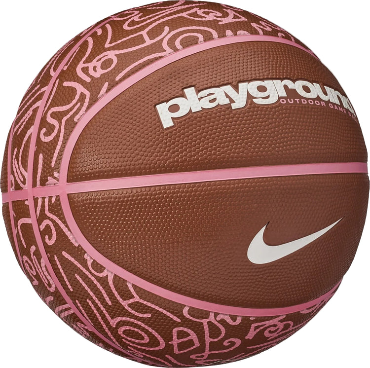 Nike Everyday Playground 8P Graphic Basketball Dark Russet Brown Coral Pink Chalk