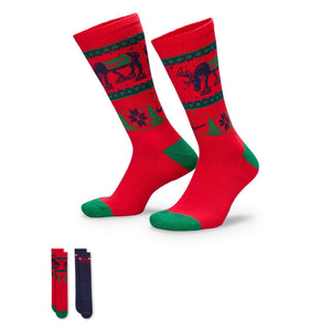 Nike Everyday Plus Christmas Crew Socks 2-Pack red navy blue