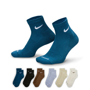 Nike Everyday Plus Cushioned Ankle Socks 6-Pack multi brown blue beige