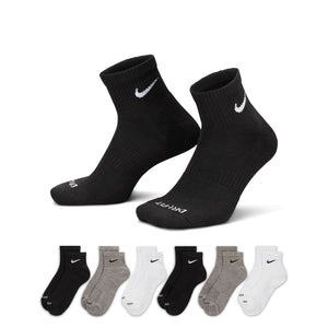 Nike Everyday Plus Cushioned Ankle Socks 6-Pack white black grey