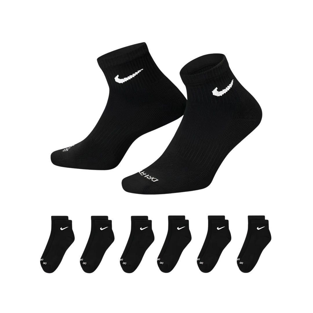 Nike Senior Everyday Plus Cushioned Low Cut Socks 6-Pack black