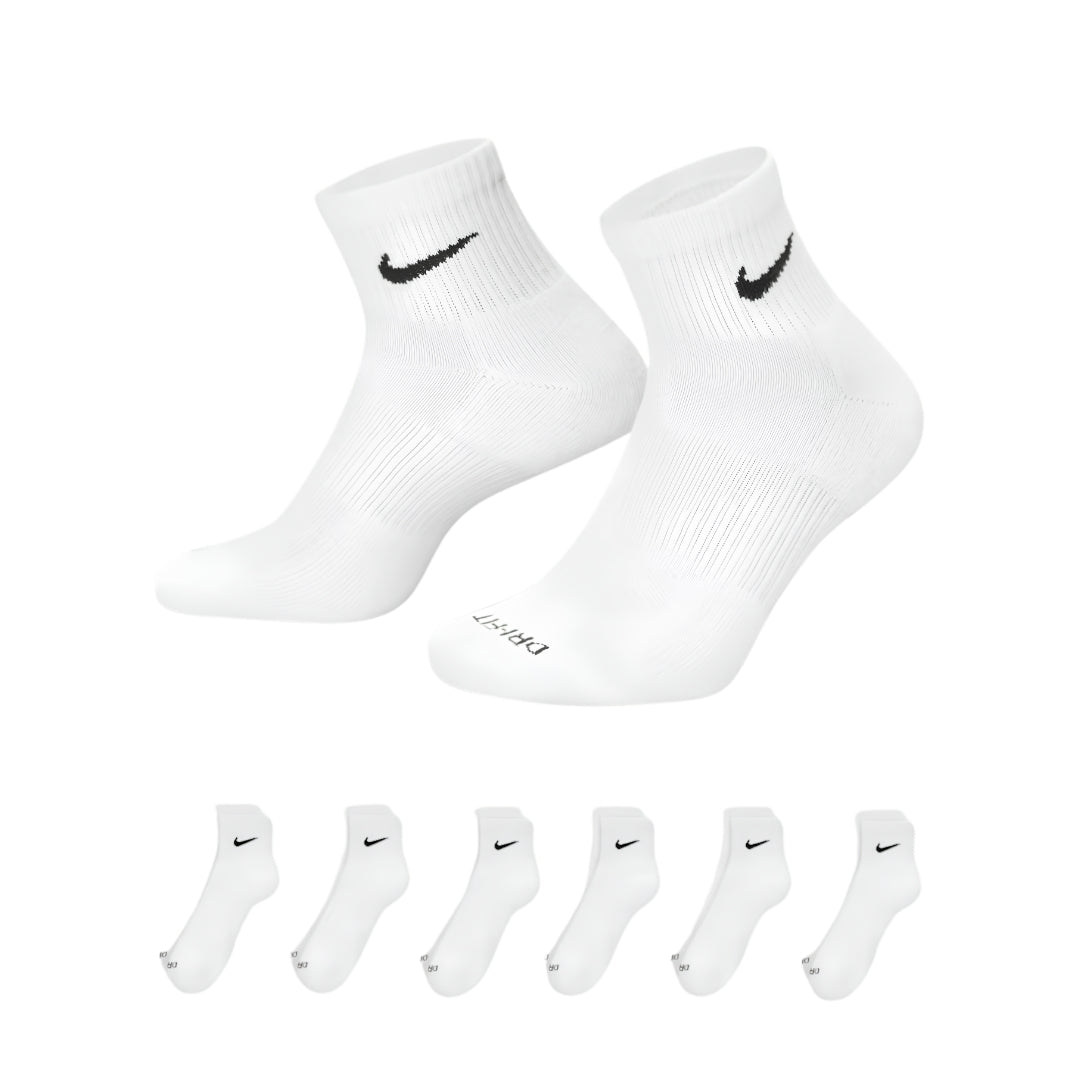 Nike Senior Everyday Plus Cushioned Low Cut Socks 6-Pack white