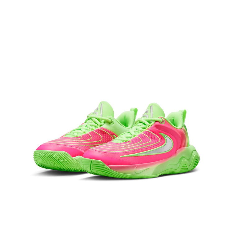Nike Junior Giannis Immortality 4 Basketball Shoes Lime Blast/Hyper Pink/Pure Platinum/Metallic Silver lime green