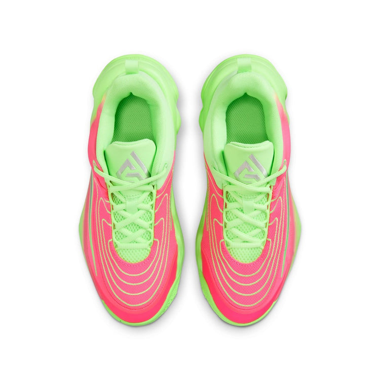 Nike Junior Giannis Immortality 4 Basketball Shoes Lime Blast/Hyper Pink/Pure Platinum/Metallic Silver lime green