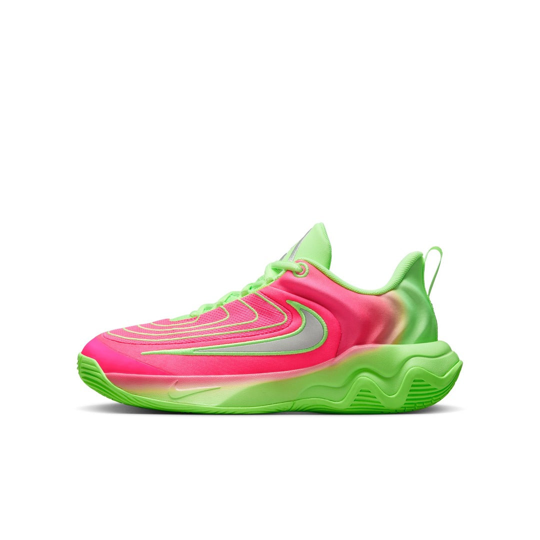 Nike Junior Giannis Immortality 4 Basketball Shoes Lime Blast/Hyper Pink/Pure Platinum/Metallic Silver lime green