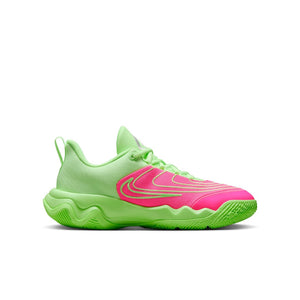 Nike Junior Giannis Immortality 4 Basketball Shoes Lime Blast/Hyper Pink/Pure Platinum/Metallic Silver lime green
