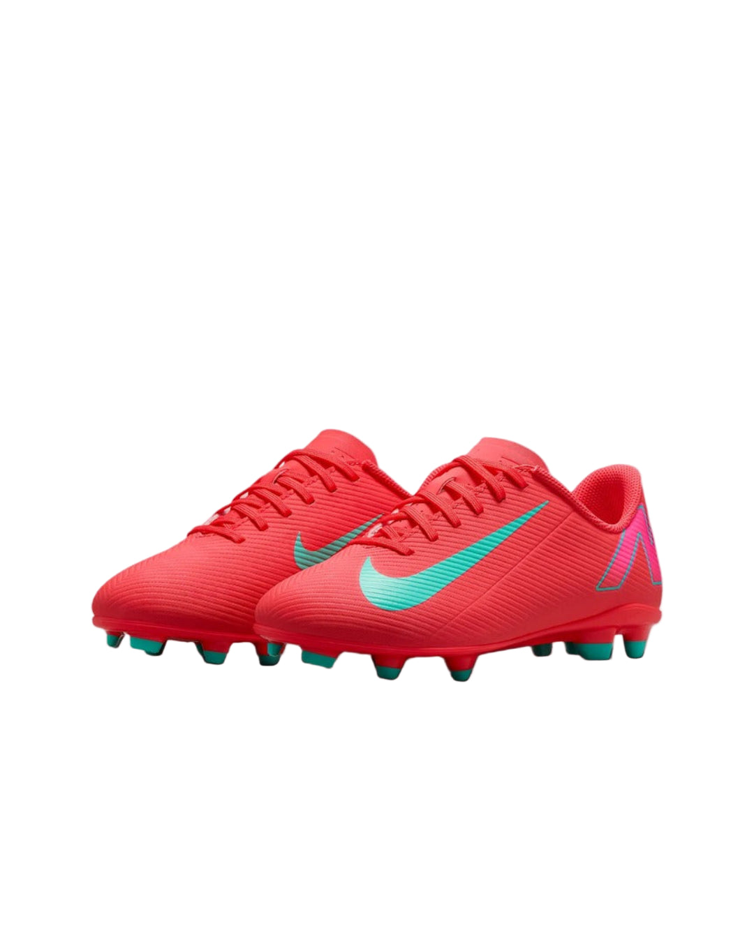 Nike Junior Mercurial Vapor 16 Club Soccer Cleats ember glow red aurora green