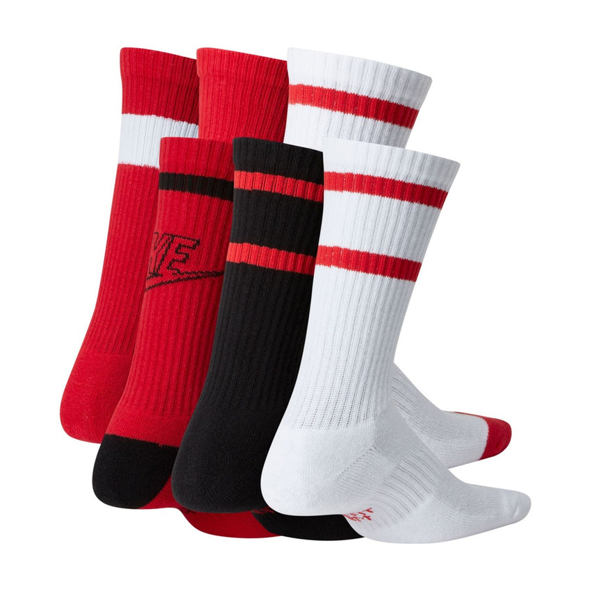 Nike Kids Everyday Crew Socks 6-Pack Red Multi