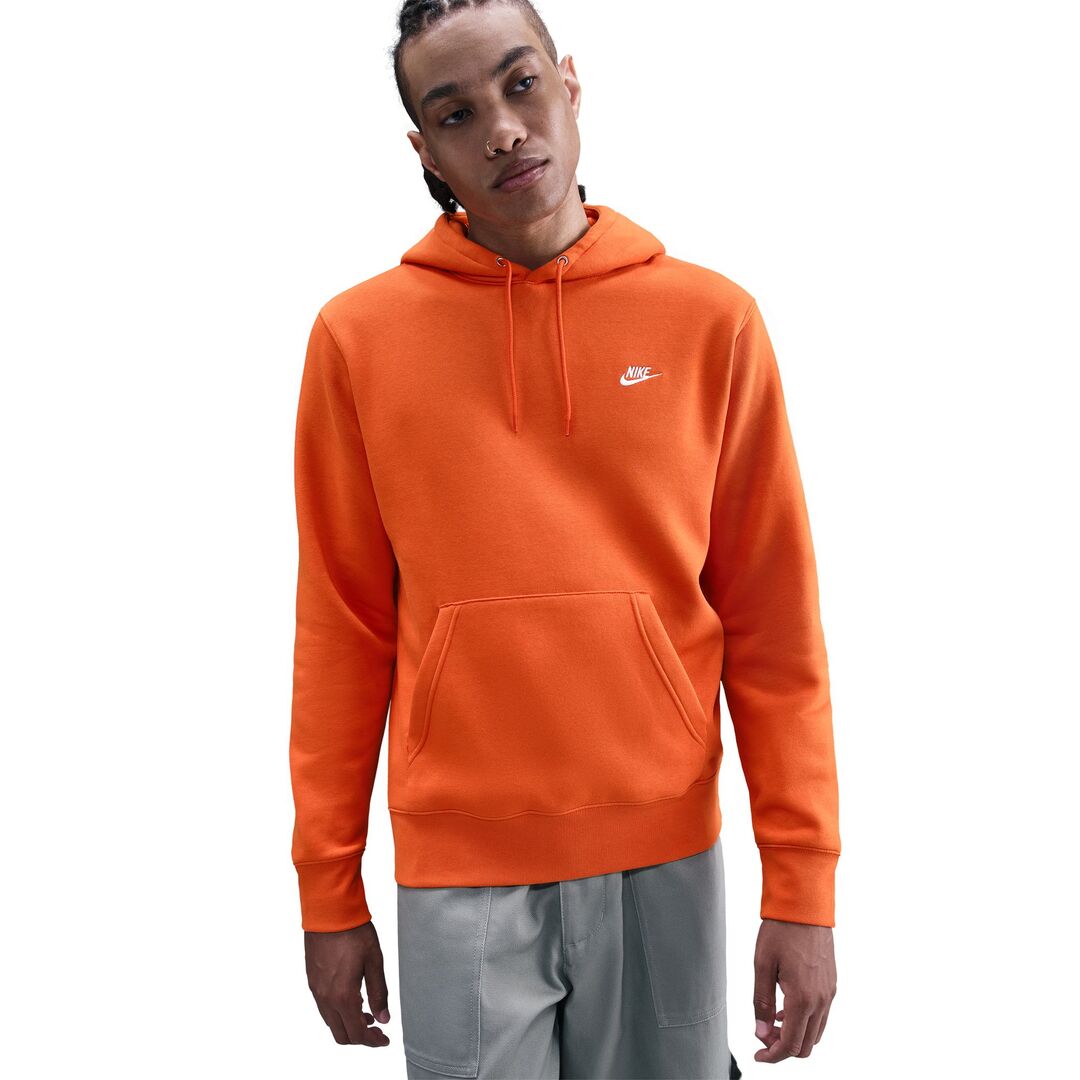 Nike Men's Club Fleece Hoodie Orange