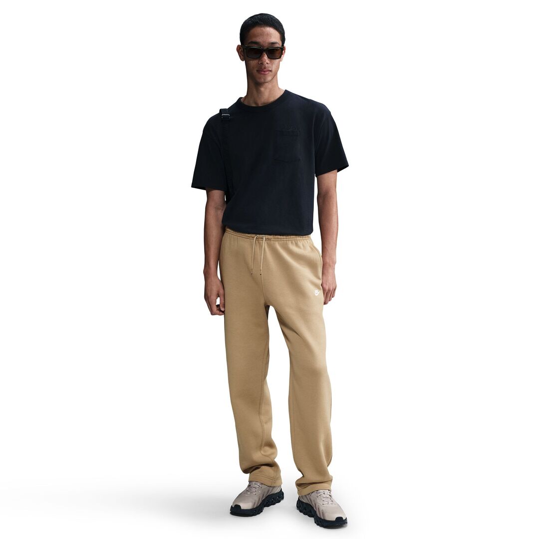 Nike Men's Club Fleece Open Hem Pants Beige