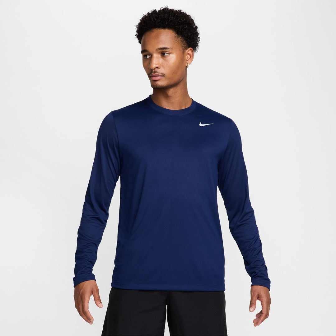Nike Men's Dri-Fit Legend Long Sleeve Shirt blue void matte silver navy