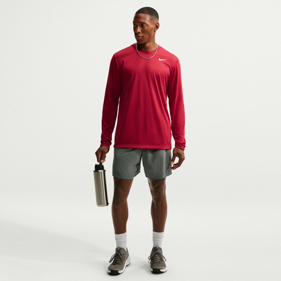 Nike Men's Dri-Fit Legend Long Sleeve Shirt red