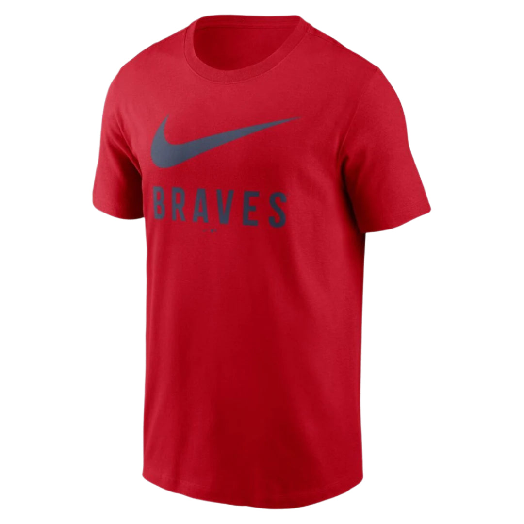 Nike Men's MLB Atlanta Braves Swoosh Cotton T-Shirt red