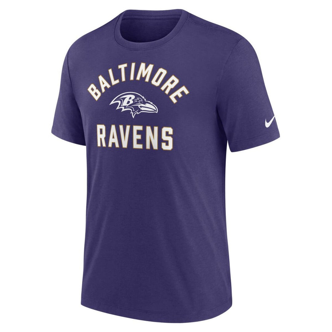 Nike Men's NFL Baltimore Ravens Rewind Tri-blend T-Shirt purple