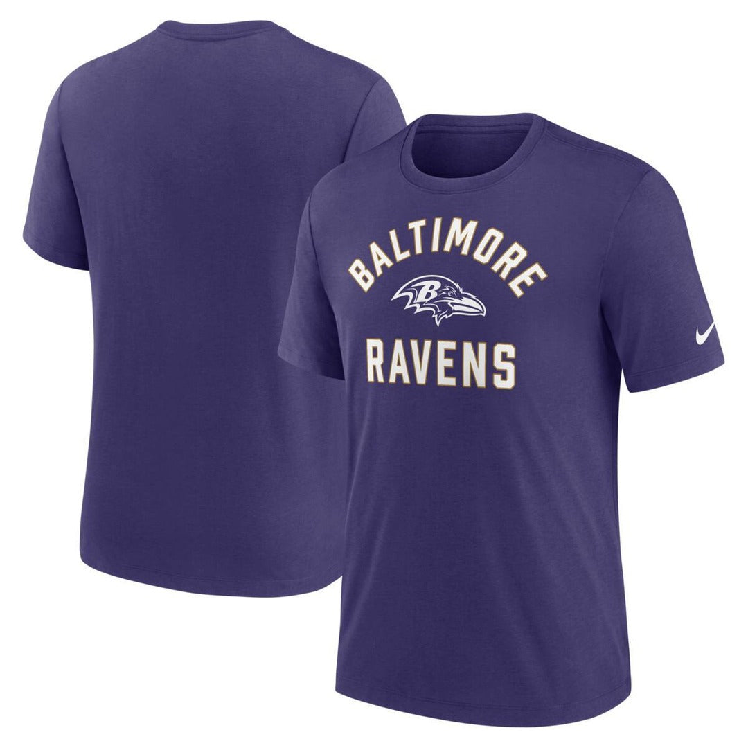 Nike Men's NFL Baltimore Ravens Rewind Tri-blend T-Shirt purple