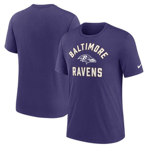 Nike Men's NFL Baltimore Ravens Rewind Tri-blend T-Shirt purple
