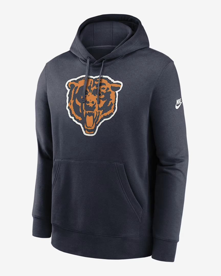 Nike Men's NFL Chicago Bears Rewind Club Logo Hoodie marine blue