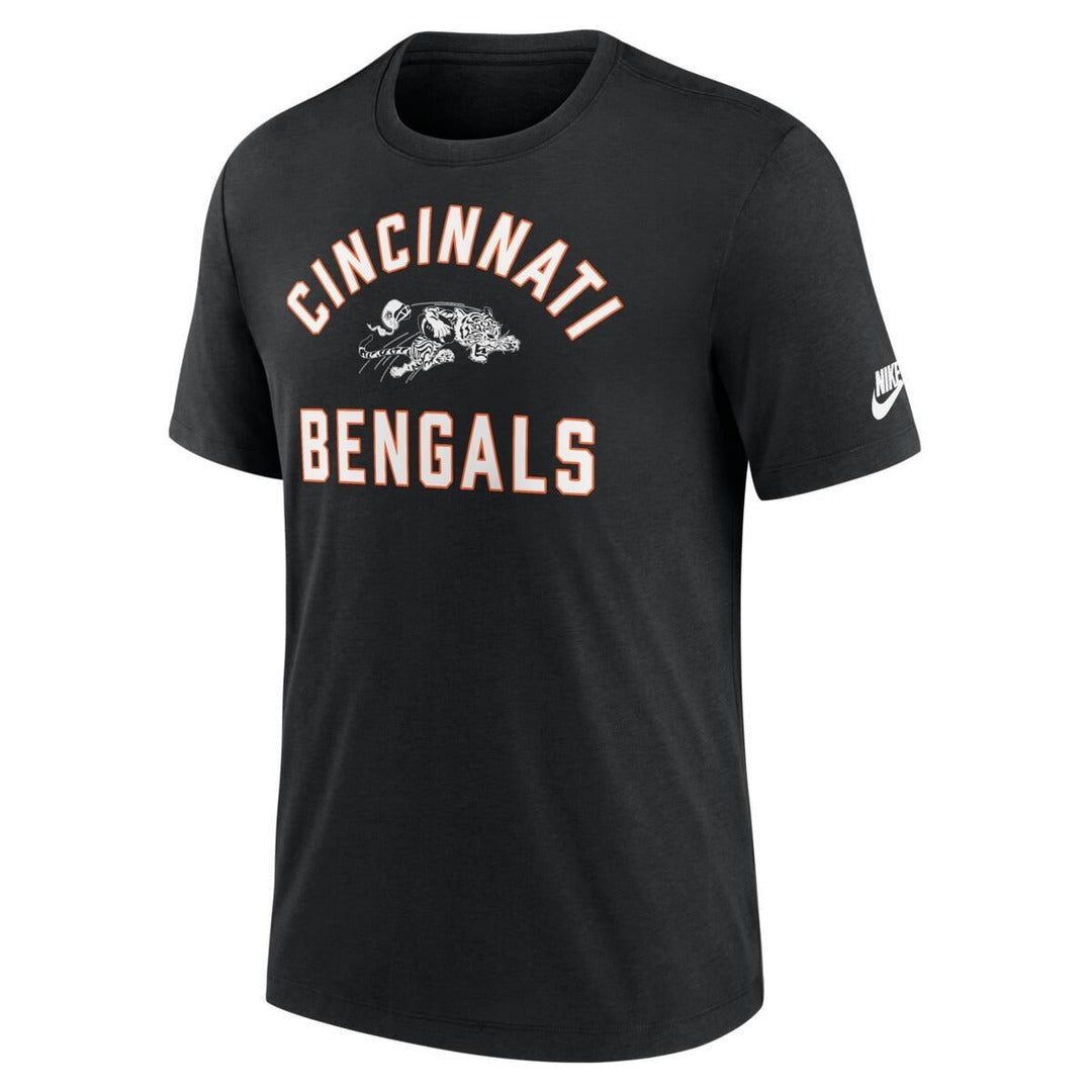 Nike Men's NFL Cincinnati Bengals Rewind Tri-Blend T-Shirt black