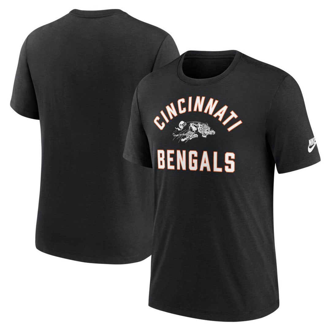 Nike Men's NFL Cincinnati Bengals Rewind Tri-Blend T-Shirt black