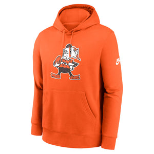 Nike Men's NFL Cleveland Browns Rewind Club Logo Hoodie orange