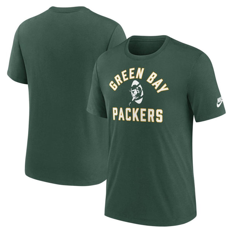 Nike Men's NFL Green Bay Packers Rewind Tri-Blend T-Shirt green