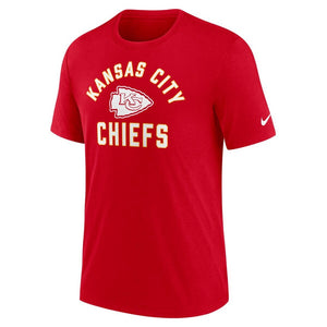 Nike Men's NFL Kansas City Chiefs Rewind Tri-Blend T-Shirt red