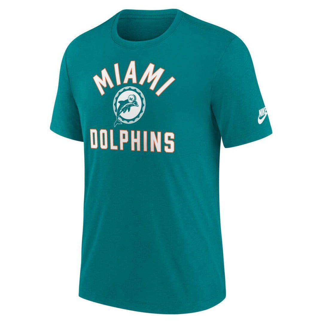 Nike Men's NFL Miami Dolphins Rewind Tri-Blend T-Shirt aqua teal blue green