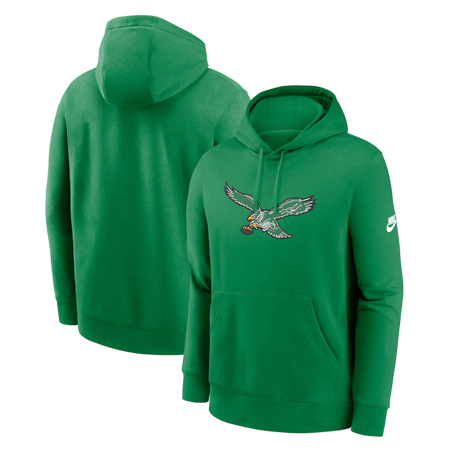 Nike Men's NFL Philadelphia Eagles Rewind Club Logo Hoodie kelly green