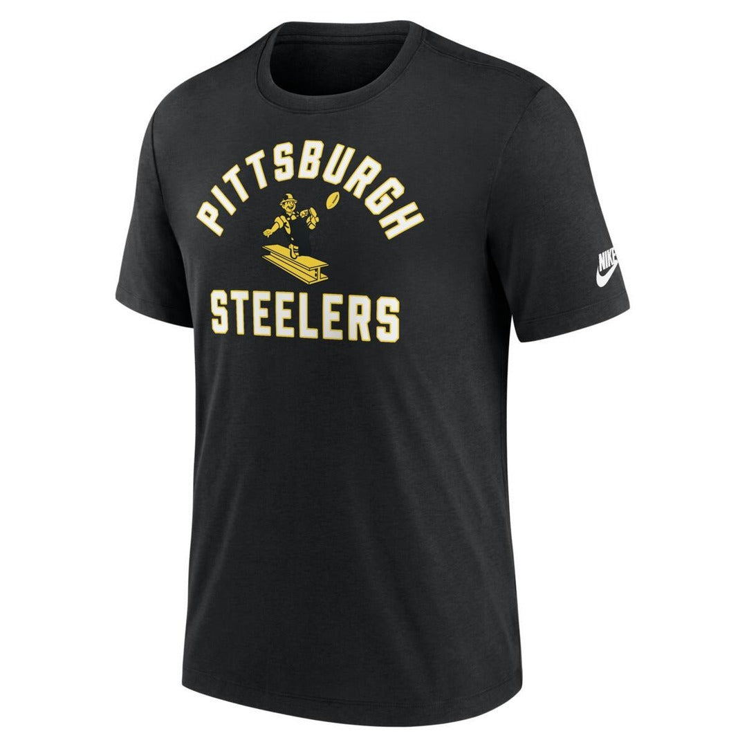 Nike Men's NFL Pittsburgh Steelers Rewind Tri-Blend T-Shirt black