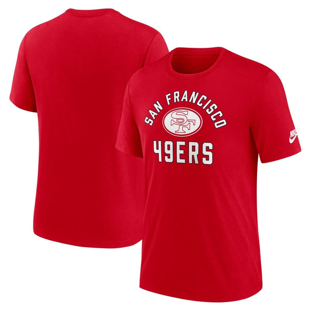 Nike Men's NFL San Francisco 49ers Rewind Tri-Blend T-Shirt red