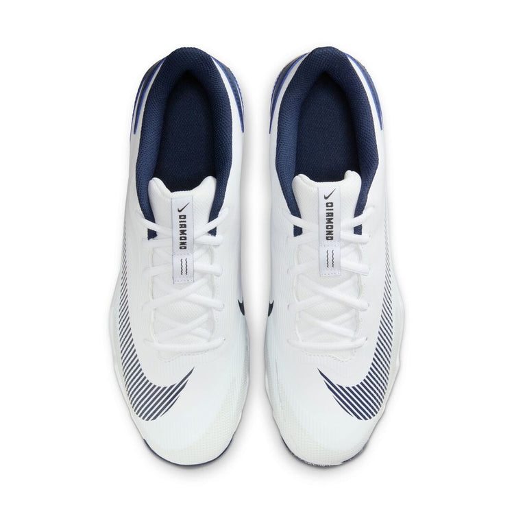 Nike Senior Diamond Fly Keystone Rubber Baseball Cleats white/navy
