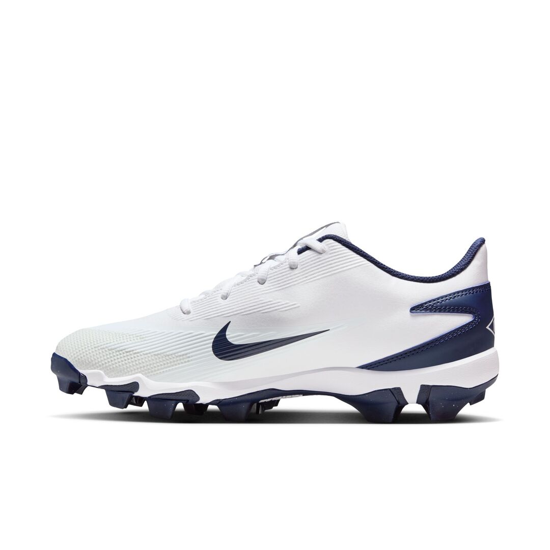 Nike Senior Diamond Fly Keystone Rubber Baseball Cleats white/navy