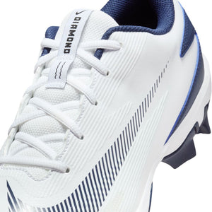 Nike Senior Diamond Fly Keystone Rubber Baseball Cleats white/navy