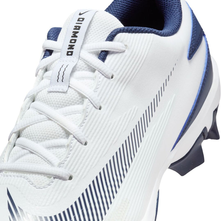 Nike Senior Diamond Fly Keystone Rubber Baseball Cleats white/navy