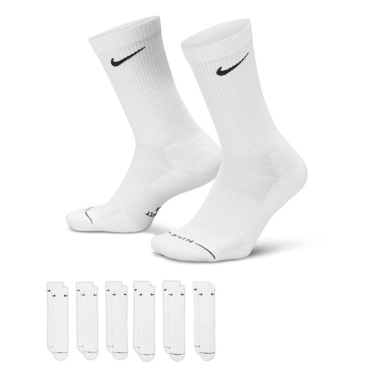 Nike Senior Everyday Elevated Crew Socks 6-Pack white