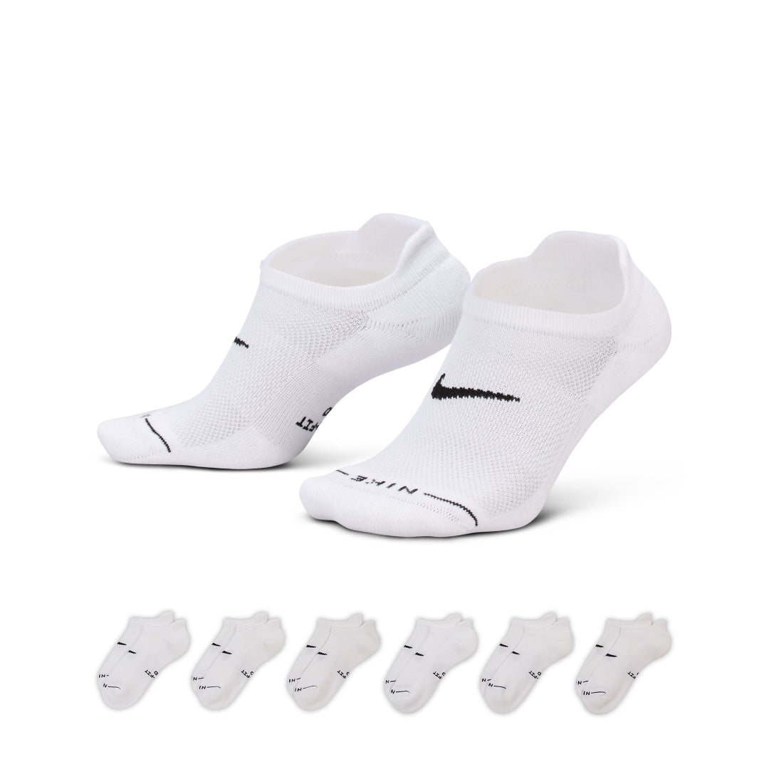 Nike Senior Everyday Elevated No-Show Socks 6-Pack white