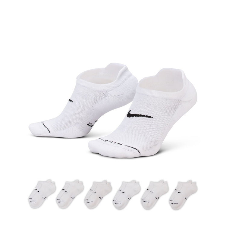 Nike Senior Everyday Elevated No-Show Socks 6-Pack white
